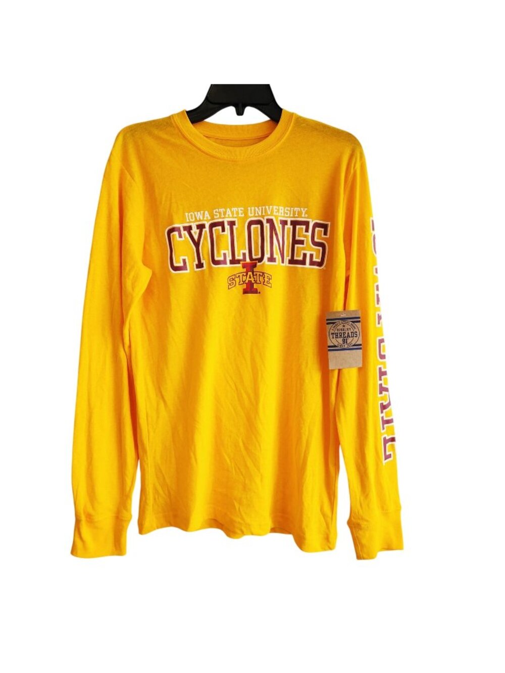 Iowa State University Cyclones Long Sleeve T-Shirt Yellow Rivalry Threads Size S